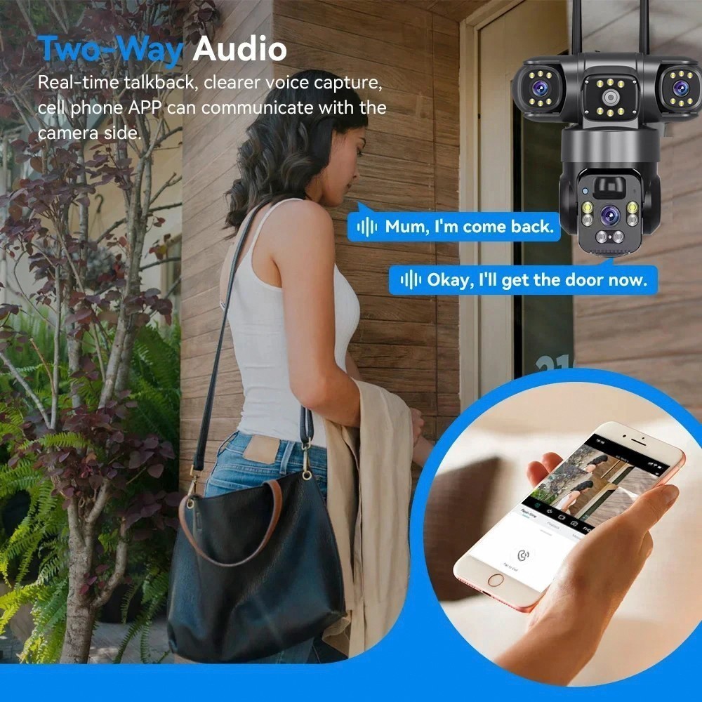 Solar Battery Powered Wireless WiFi Home Security Camera System Outdoor Pan/Tilt