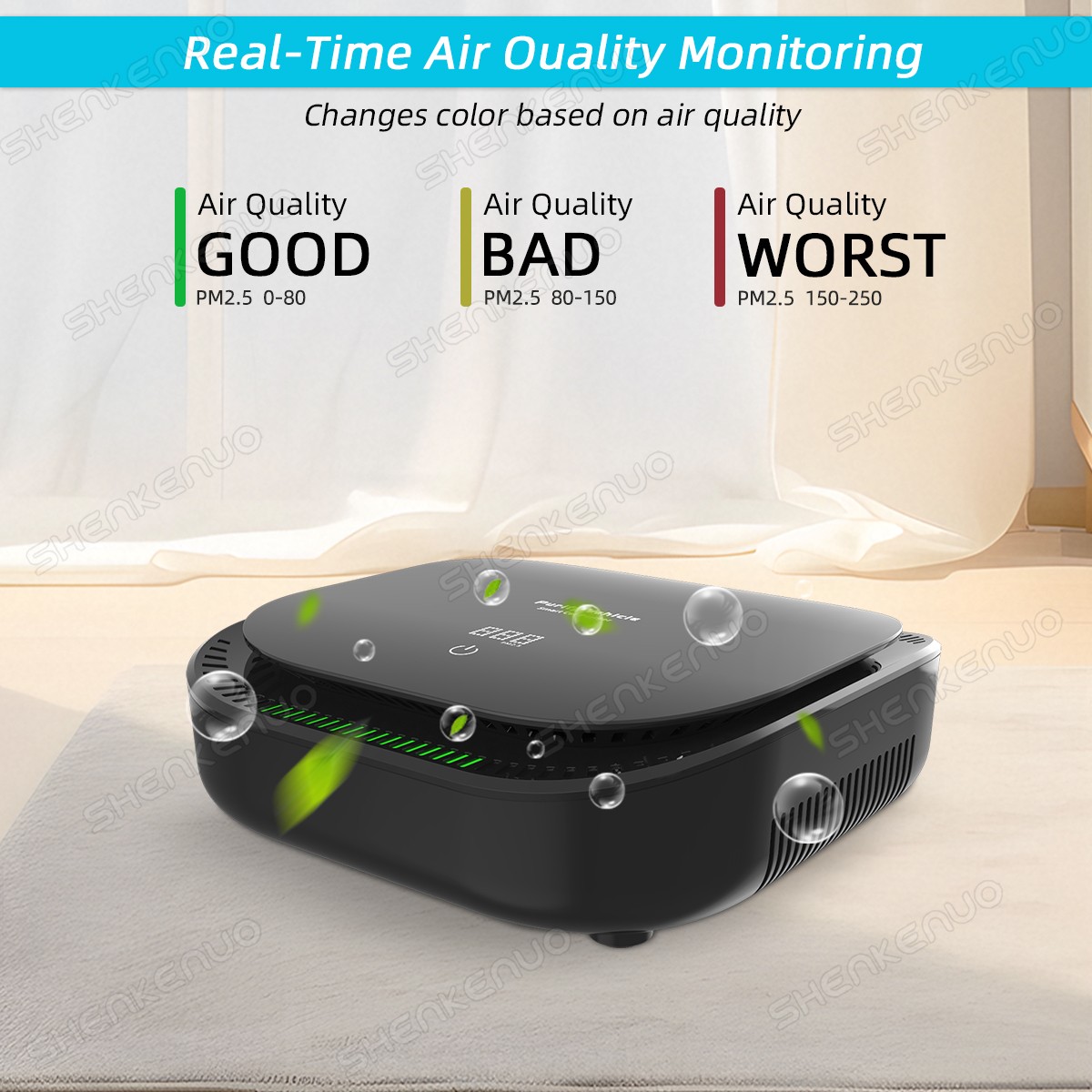 SMART CAR AIR PURIFIER purifies Air Cleaner for Allergies Smoke Mold Odor Dust