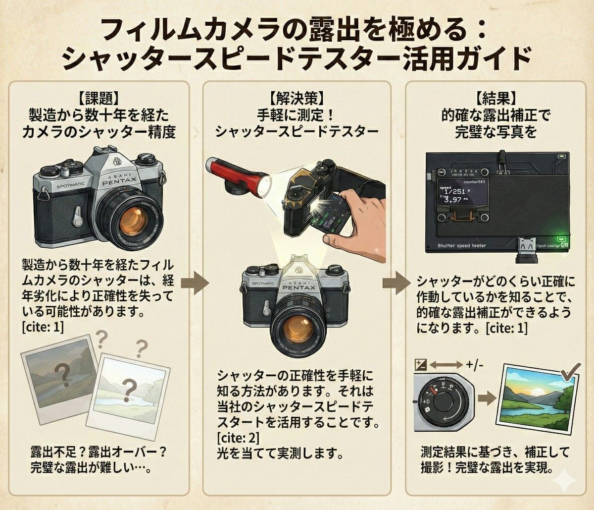 Easy Version Shutter Speed Tester (for Film Cameras) with USB Cable