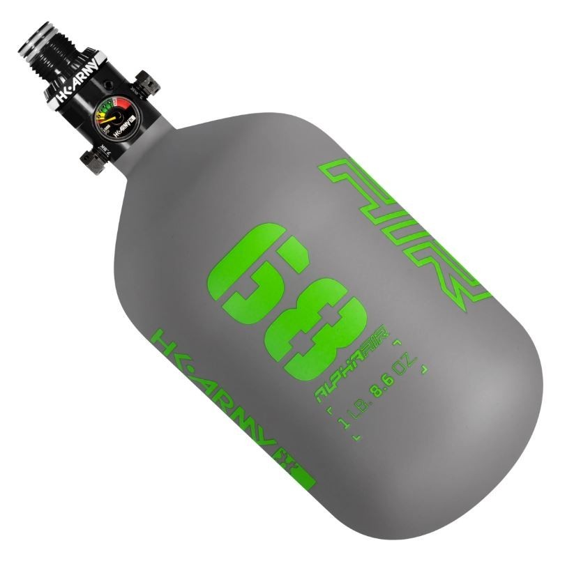 HK Army Paintball Alpha Air 68ci/4500psi HPA Tank Mid Pressure Reg Toxic