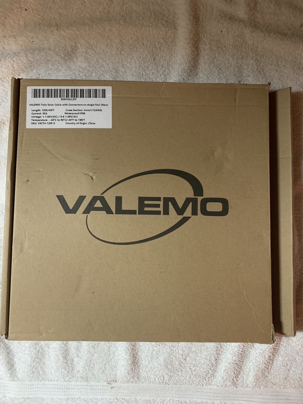 Valemo Solar Cable 40ft 12AWG Twin Wire Extension, Copper Strand(READ)