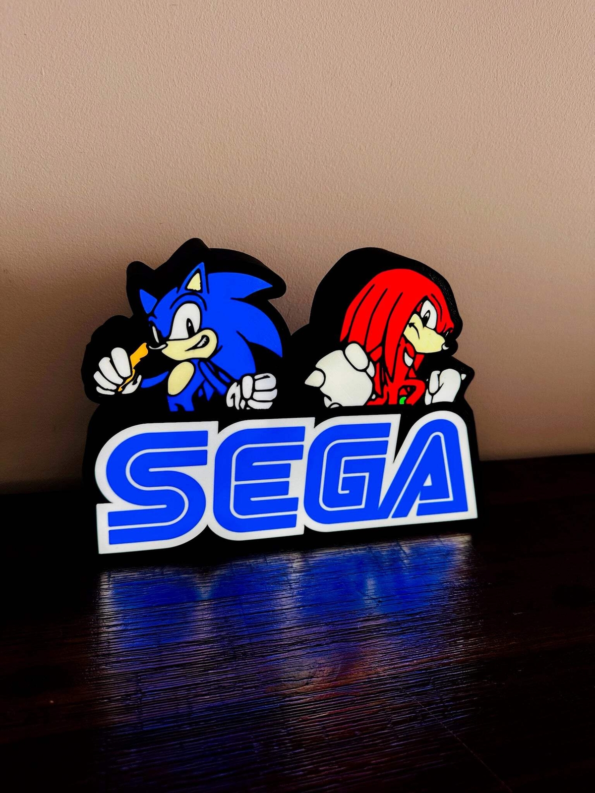 Sega: Sonic and Knuckles - Light up Sign/Logo! Unique wall art!