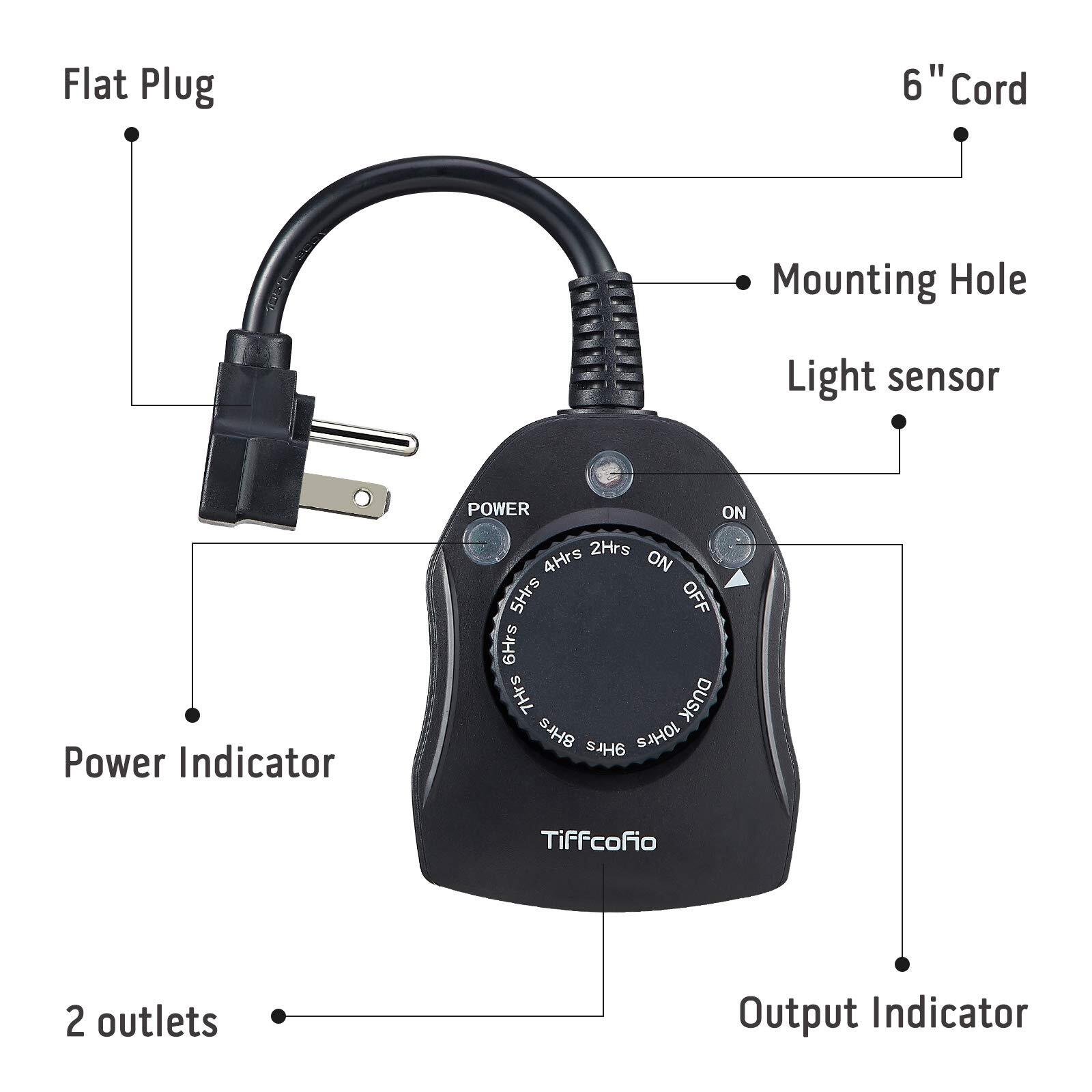 Outdoor Timer Outlet Dusk To Dawn Light Sensor Timer Outdoor Light Timer For Ele
