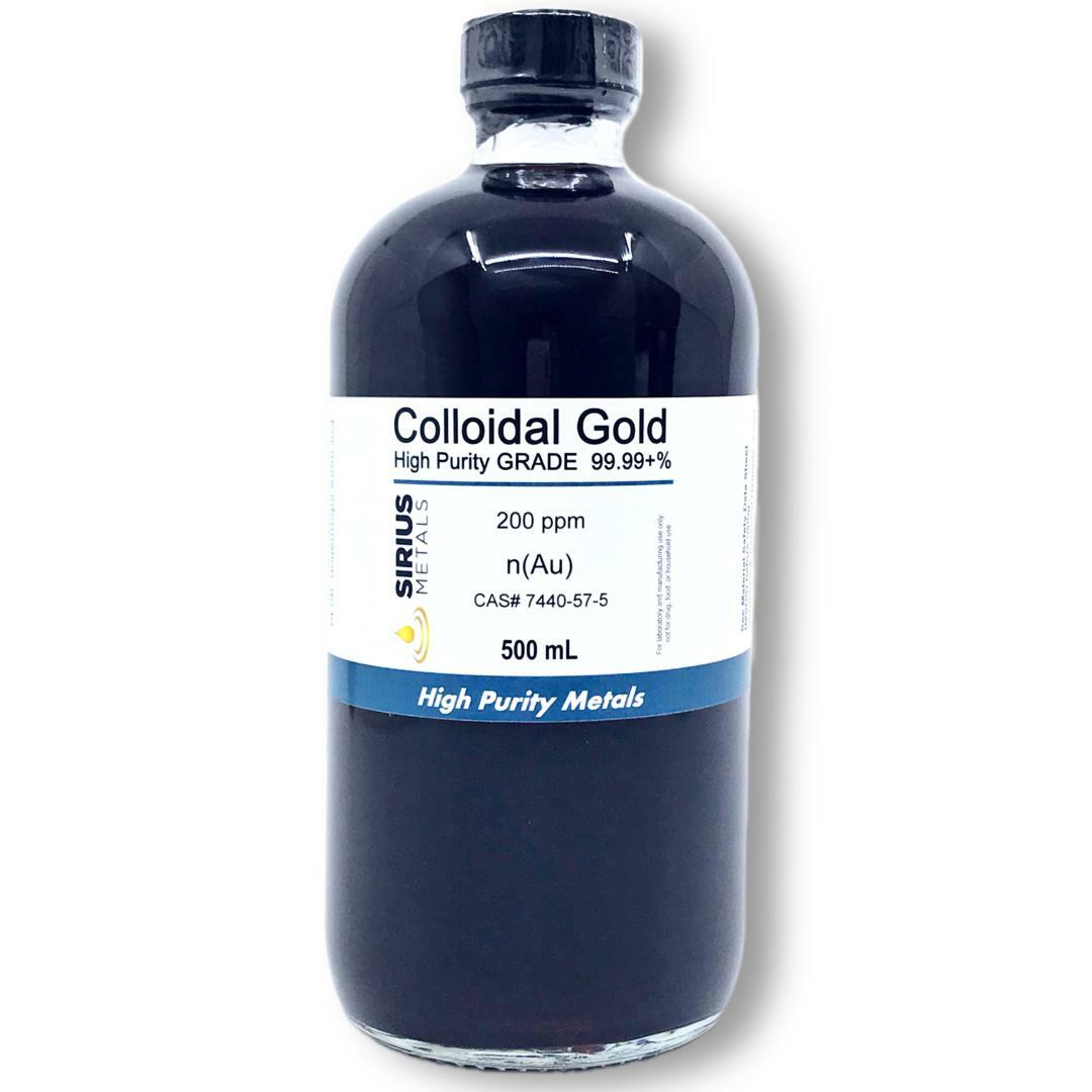 True Colloidal Gold Nanoparticles (AuNPs): 200ppm - 500mL in Glass