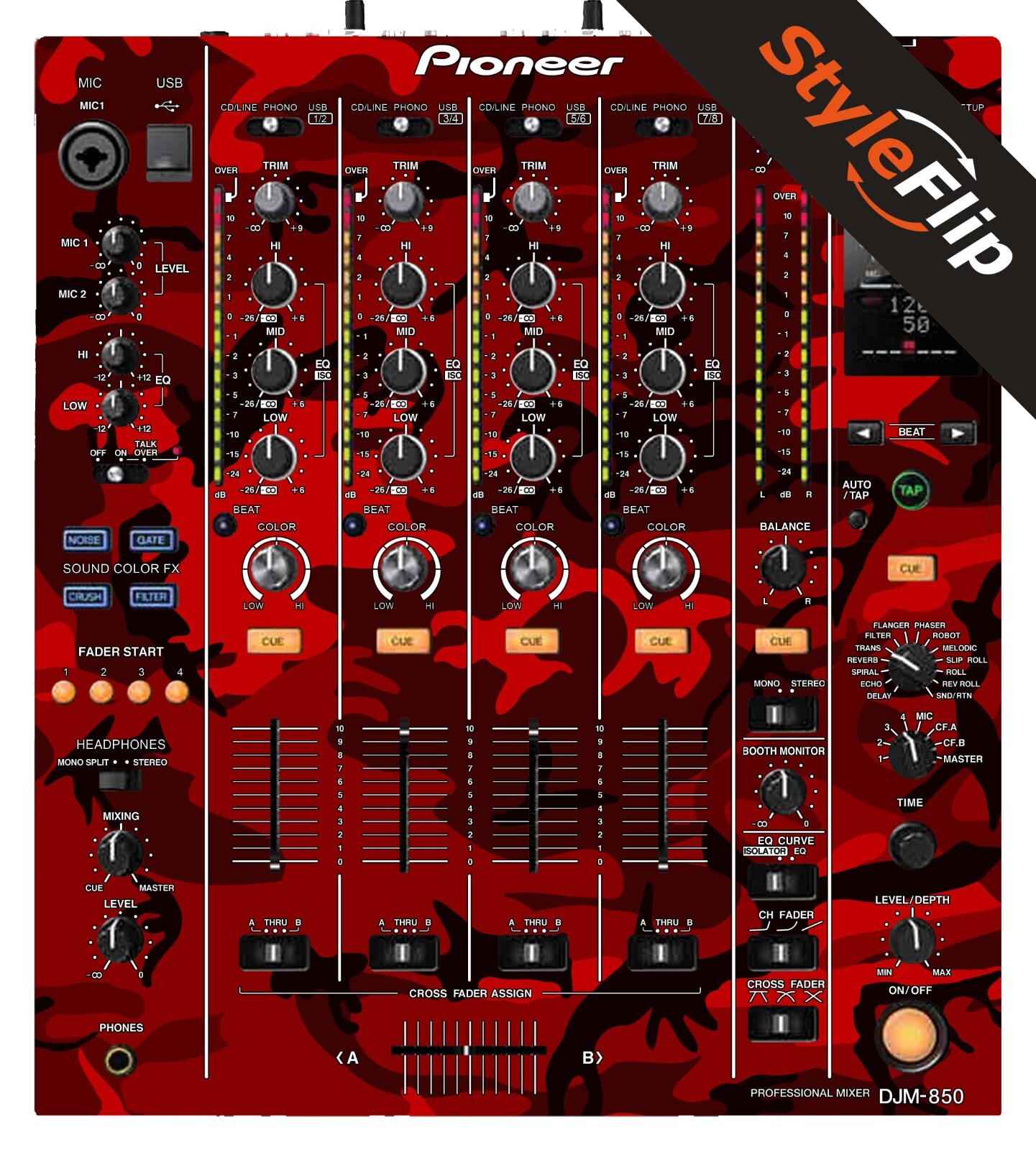 Pioneer DJM-850 | Red Camo | Protective Decal | StyleFlip Skins