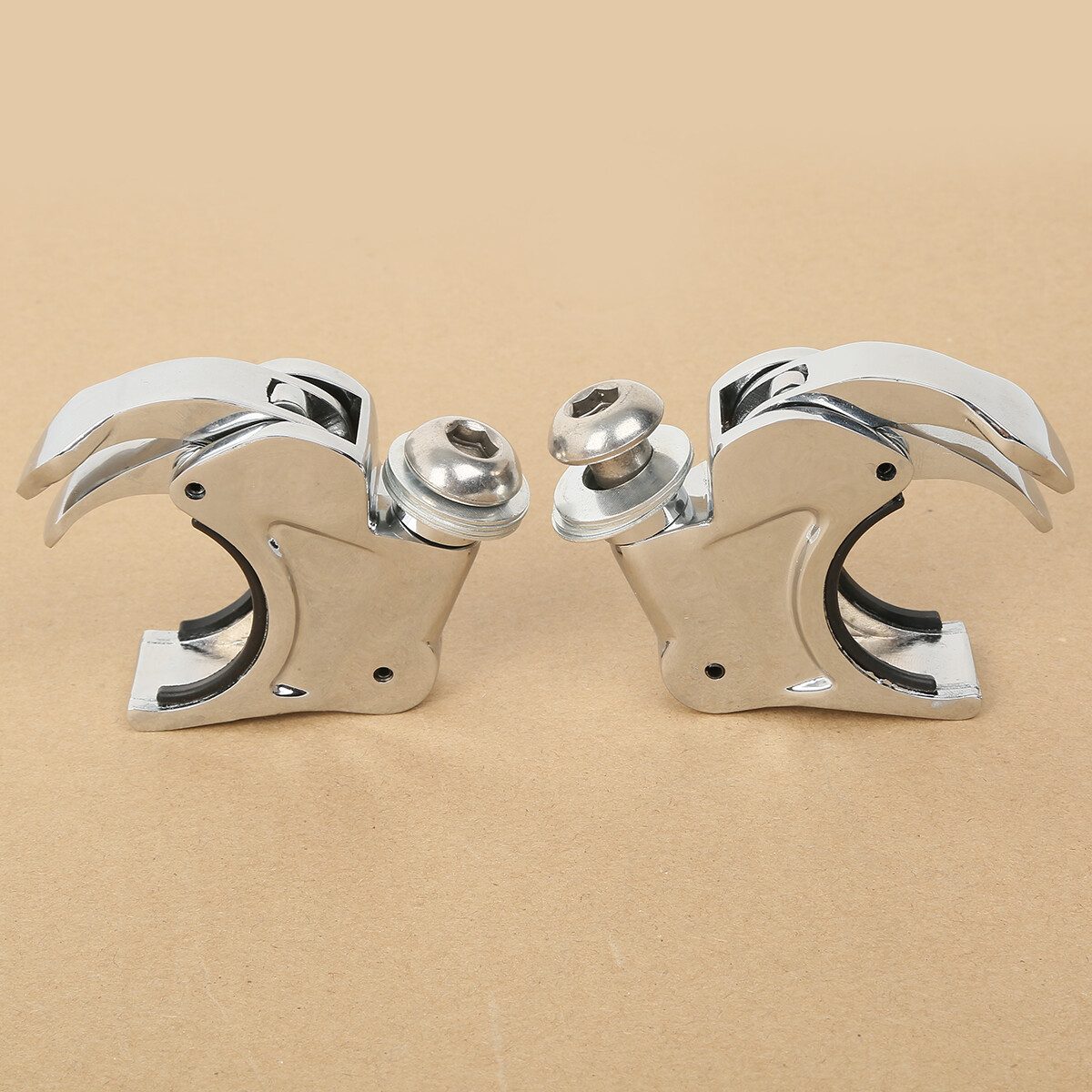 2x 41mm Quick Release Windshield Clamps Fit For Harley FXSTC Softail 1988-2013