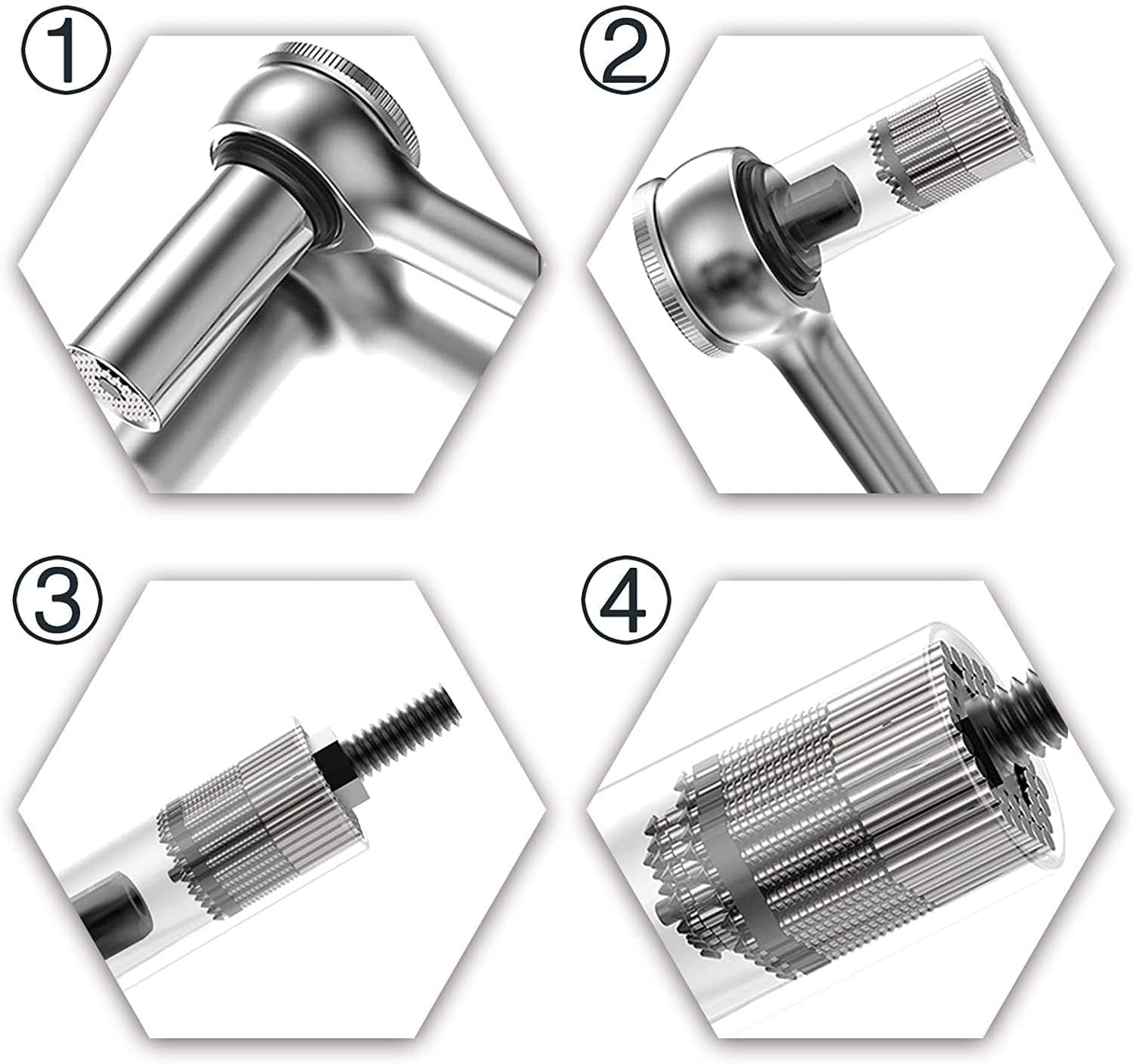 Prowin 3pcs Universal Socket Wrench Ratchet Useful Tool Sets 3PACK, Silver