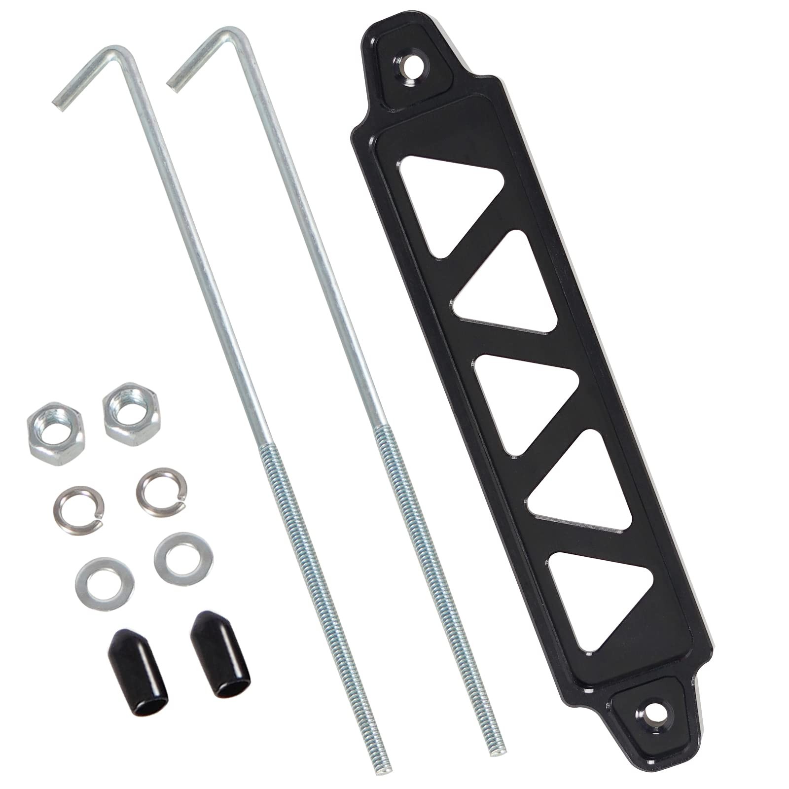 Battery Hold Down Bracket Aluminum Alloy Tie Down Black 10 Inch J Bolts