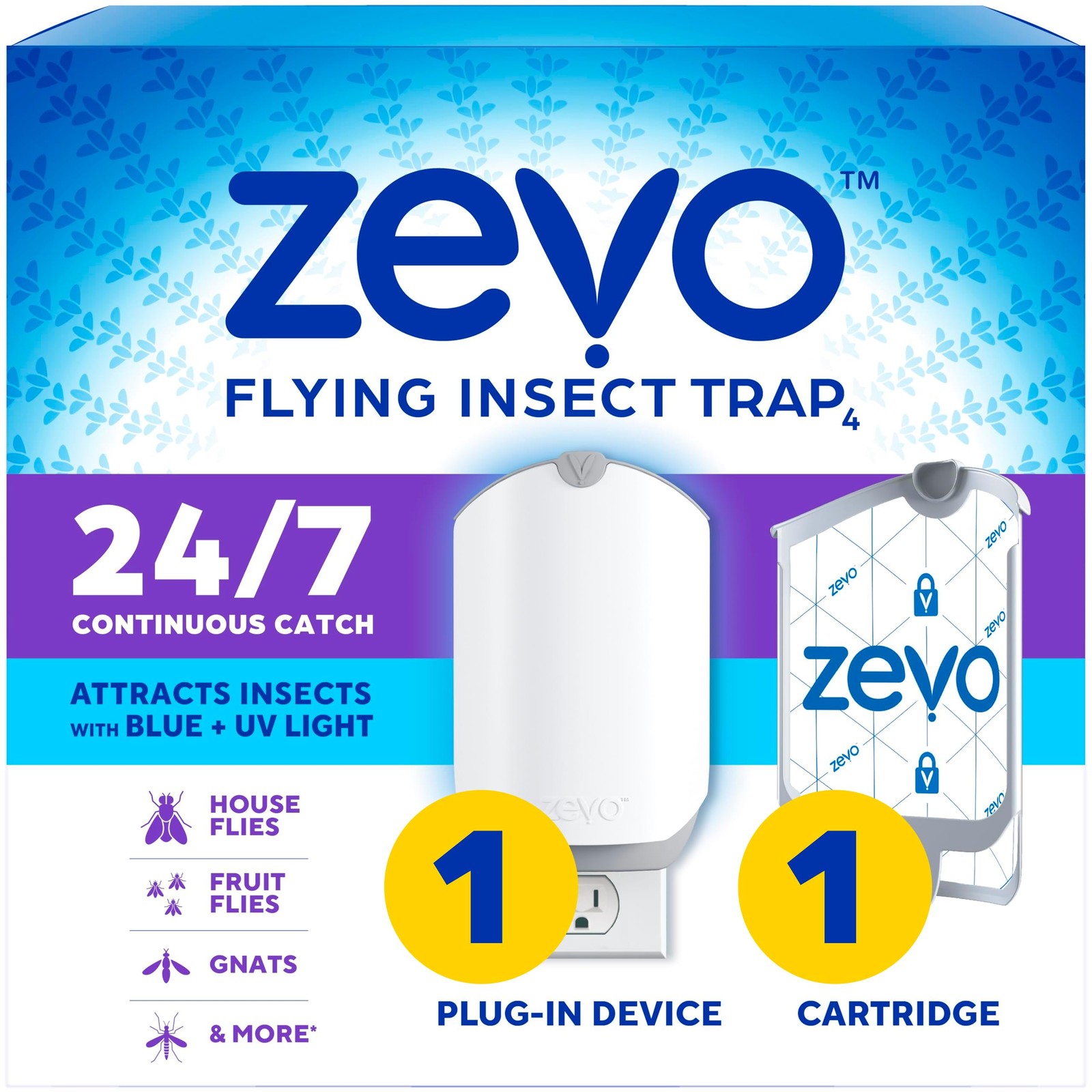 Zevo Flying - In Fly Bug Catcher For - - Use In Any - Uv Light 1