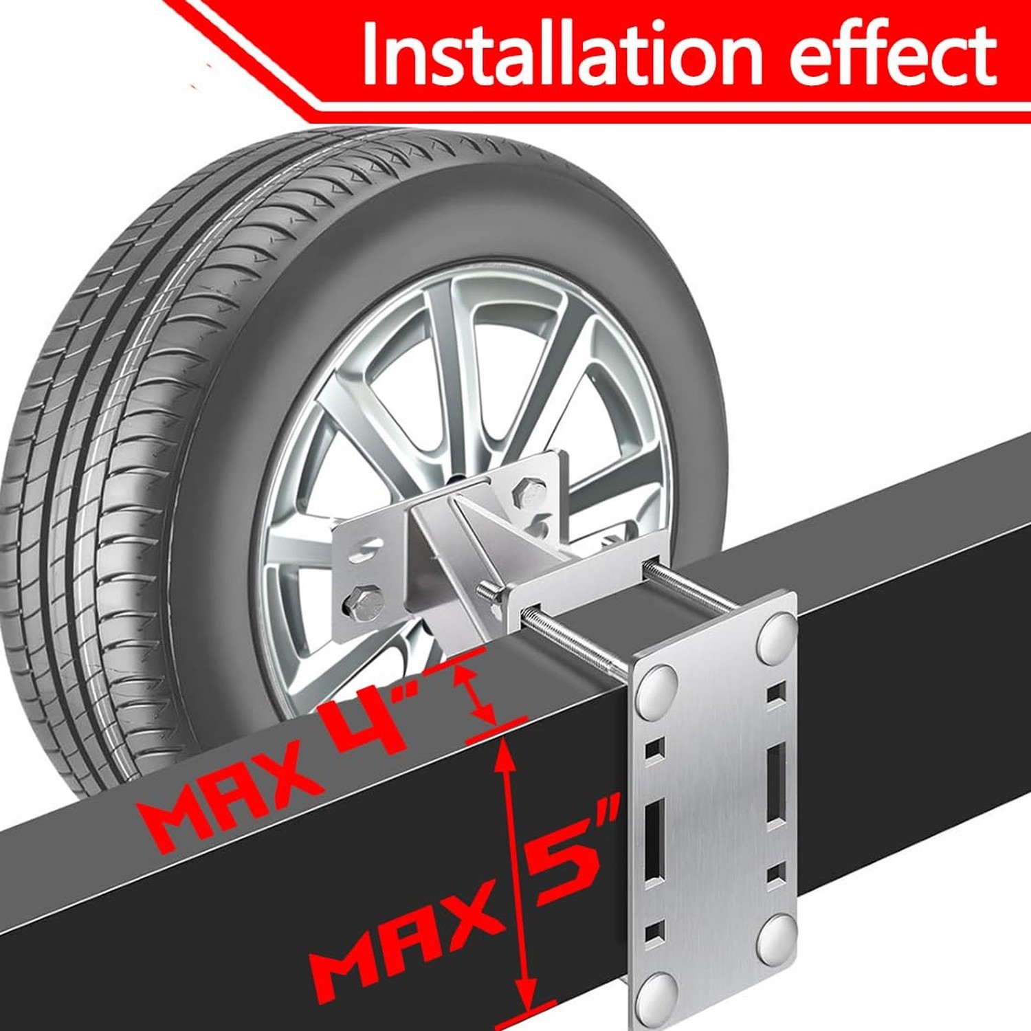 Spare Tire Carrier, Stainless Steel Spare Tire Mount for Boat Trailer, Fits M...