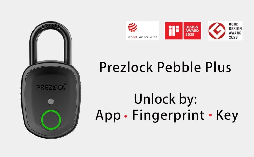 PREZLOCK Pebble Plus Smart Fingerprint Padlock Model EL-06