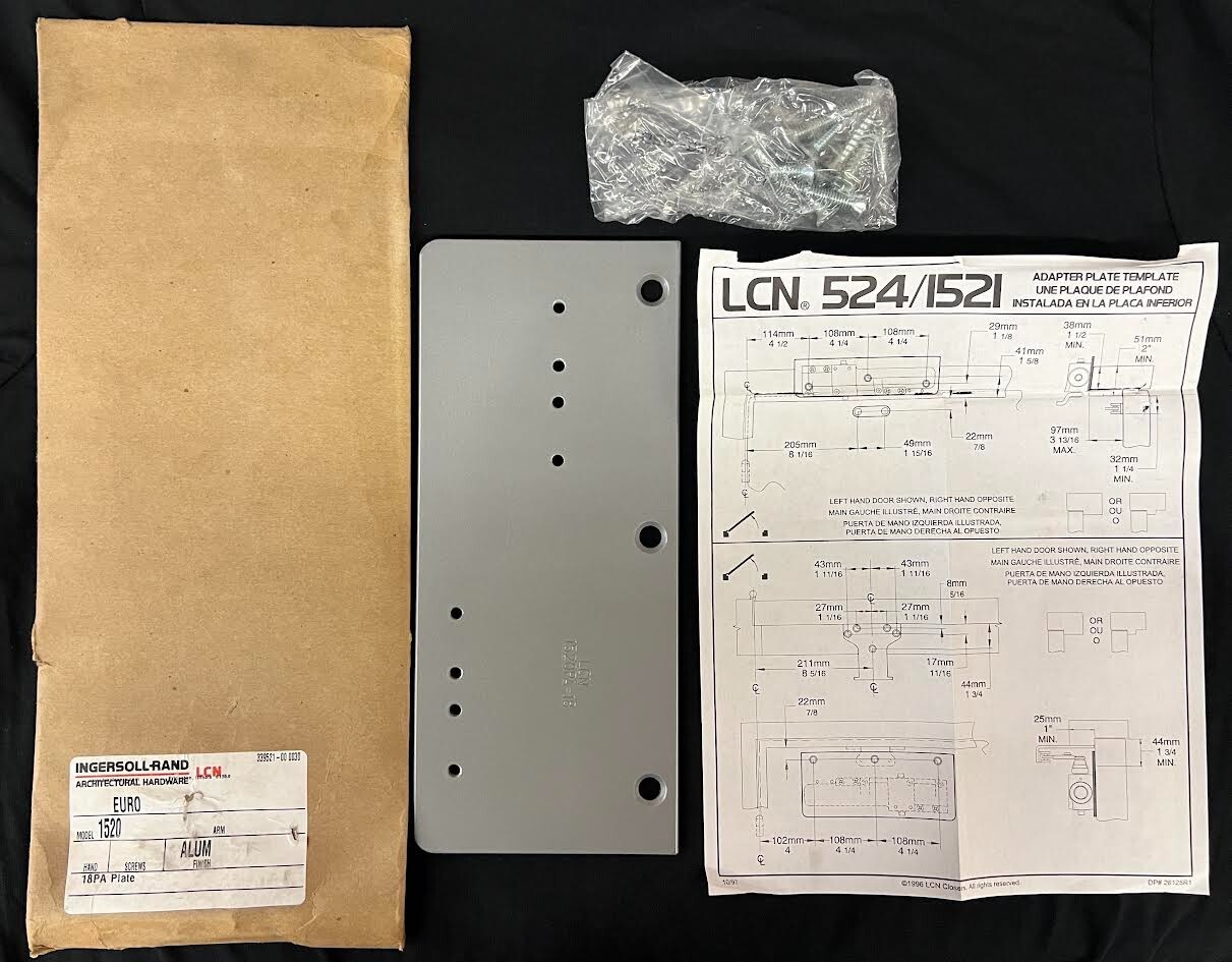 ALLEGION LCN 1520PA-18 DOOR CLOSER DROP PLATE - ALUM FINISH