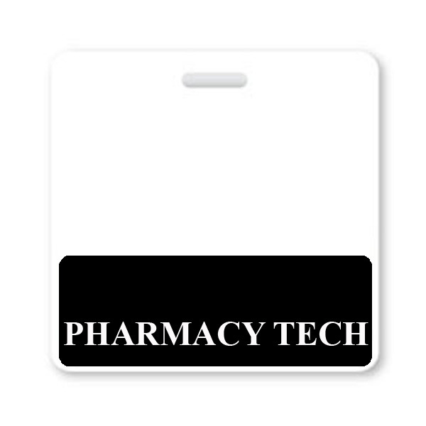PHARMACY TECH Horizontal Badge Buddy with Black Border - by Specialist ID