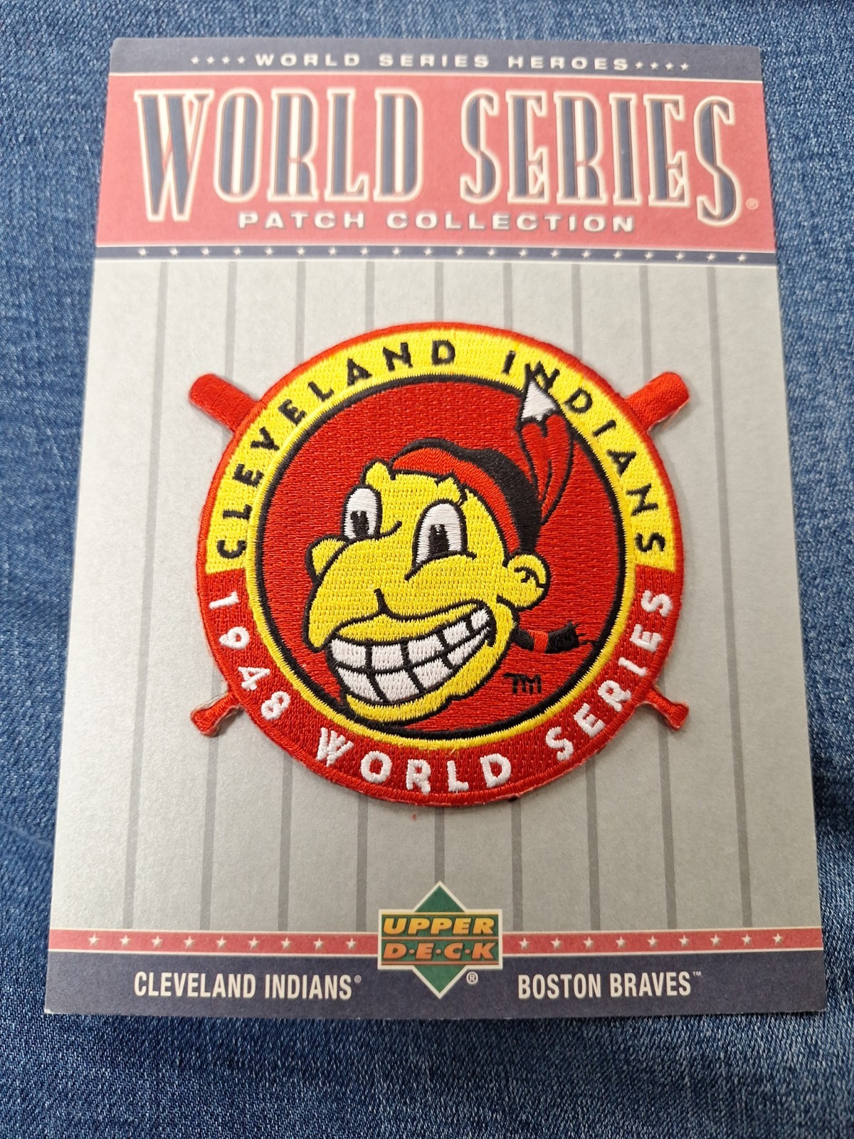 VINTAGE 1948 Chief Upper Wahoo Cleveland Indians Embroidered Patch NEW-OLD STOCK