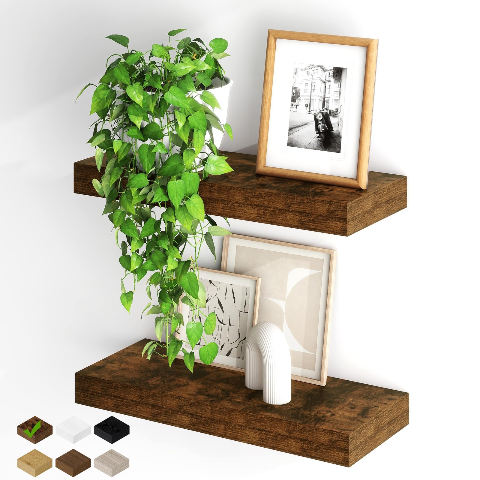 Floating Shelves for Wall, 20Inch Floating Shelves Set of 2, Hanging Shelf wi...