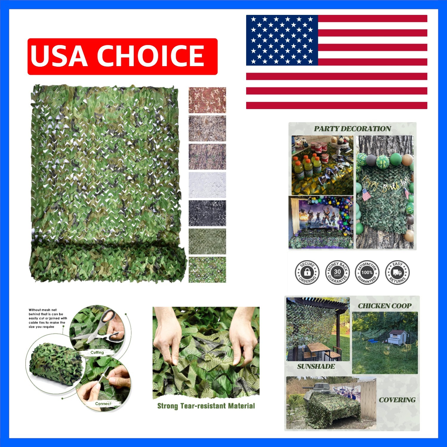 Camo Netting Camouflage Netting, Bulk Roll Mesh Nets Camo Tarp for Hunting Bl...