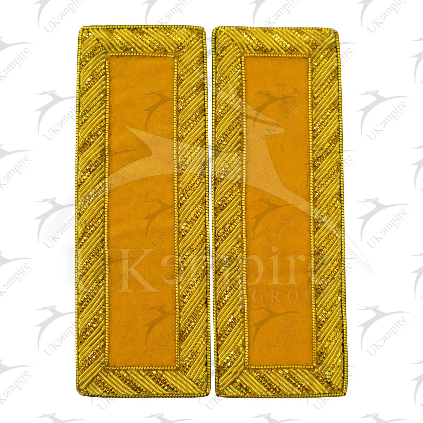 Civil War US Officer Shoulder Boards 2nd Lieutenant (No Bars) Cavalry Yellow