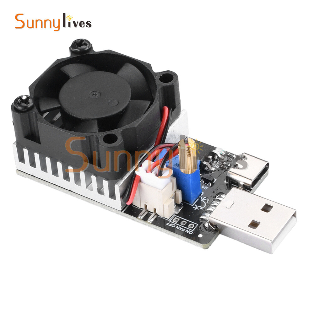 USB Adjustable Constant Current Electronic Load Discharge Module Tester 3A 25W