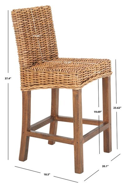 Safavieh TOBIE RATTAN COUNTER STOOL, Reduced Price 2172738939 BST6501C