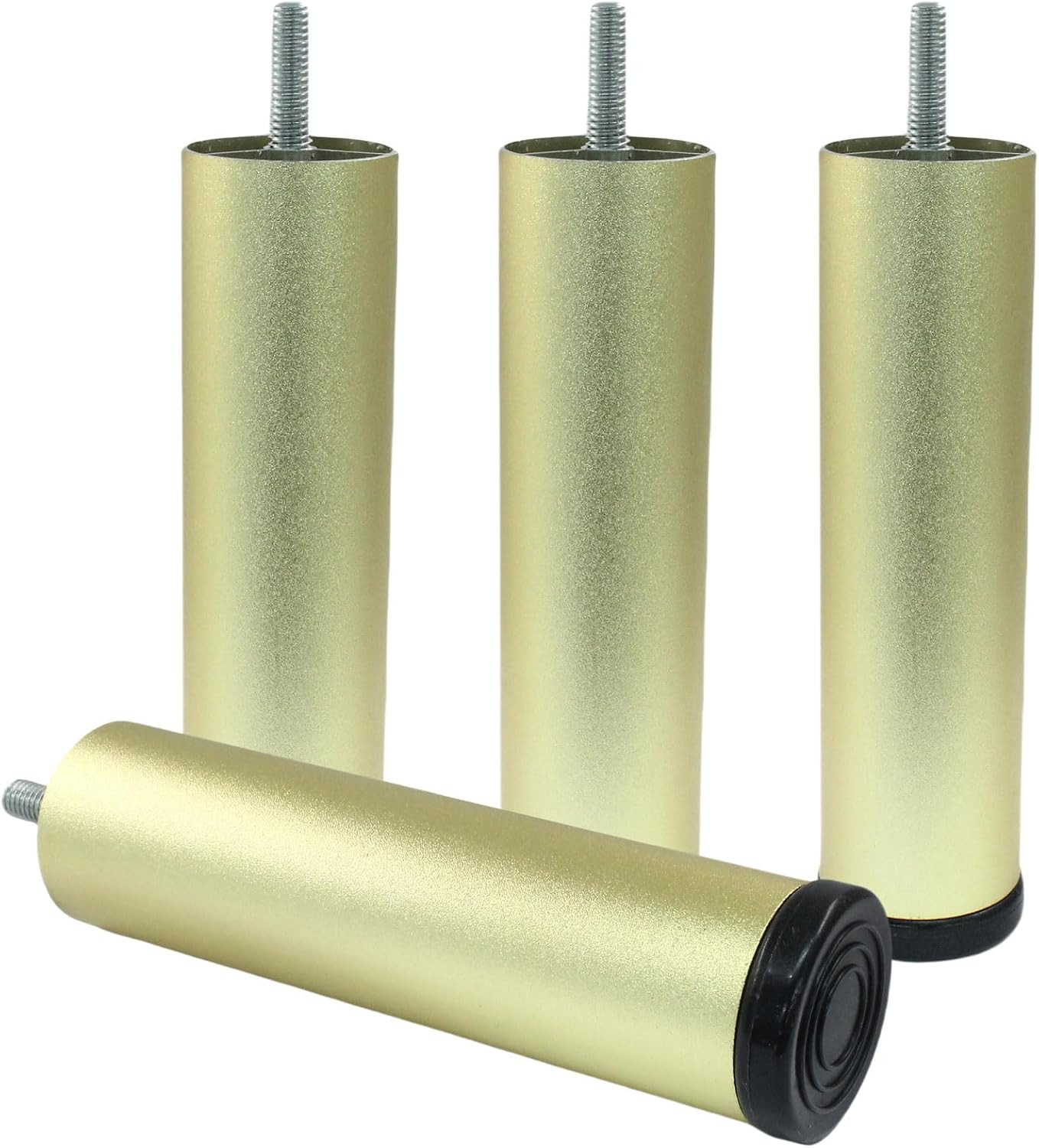 4Pcs 6 Inch Metal Furniture Legs, Gold Aluminum Alloy Bed Frame Furniture Fee...