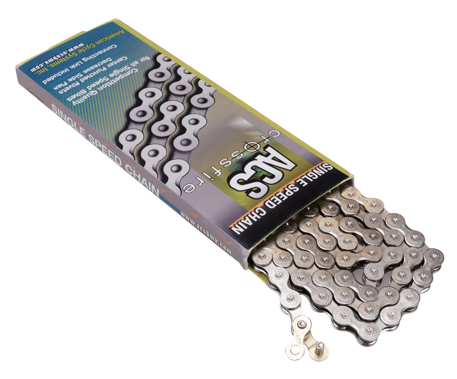 ACS Crossfire BMX Bicycle Chain 1/2" X 3/32" X 106L - NICKEL