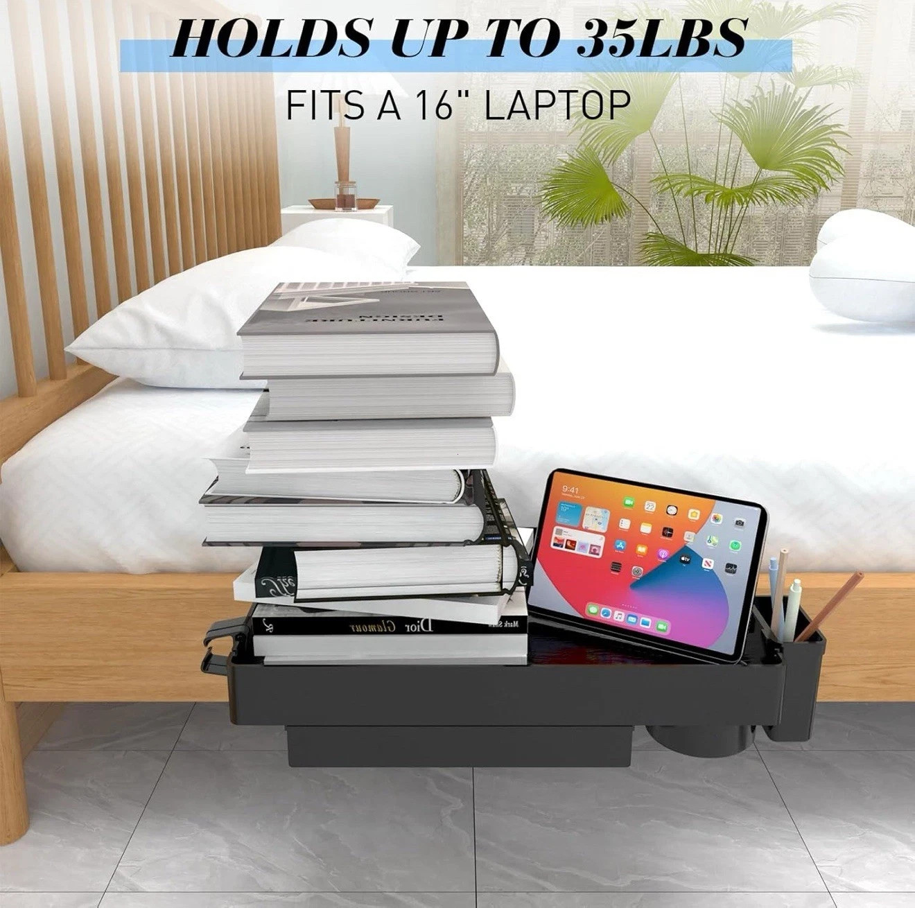 Folding Bedside Shelf Bunk Bed Shelf Organizer for Top Bunk Clip on BedSide