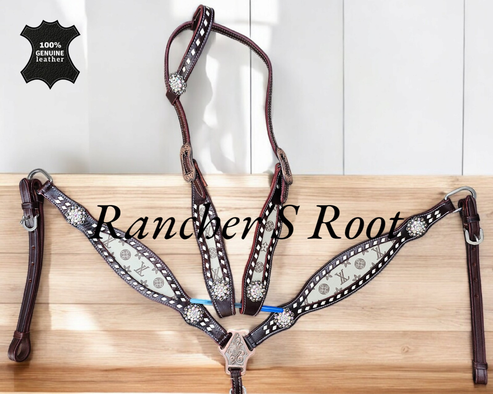Western Leather Tack Set For Horse | Cream Tack Set