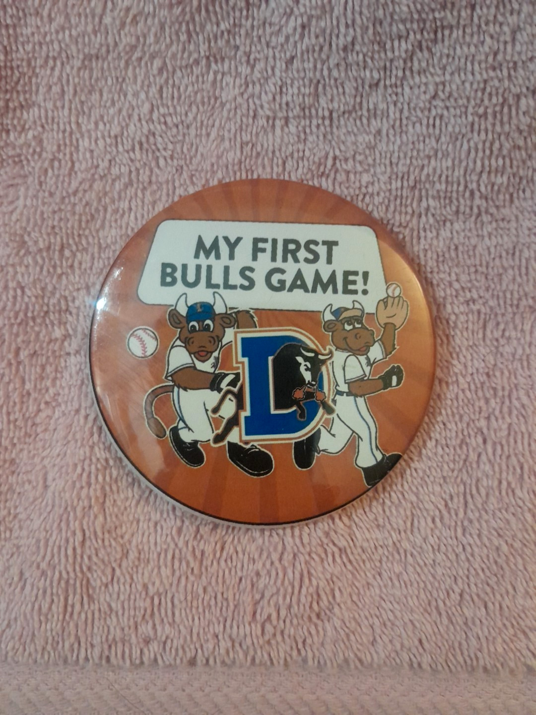 Vintage? Durham Bulls"My First Bulls Game!" Pin Pinback  Baseball Minor League