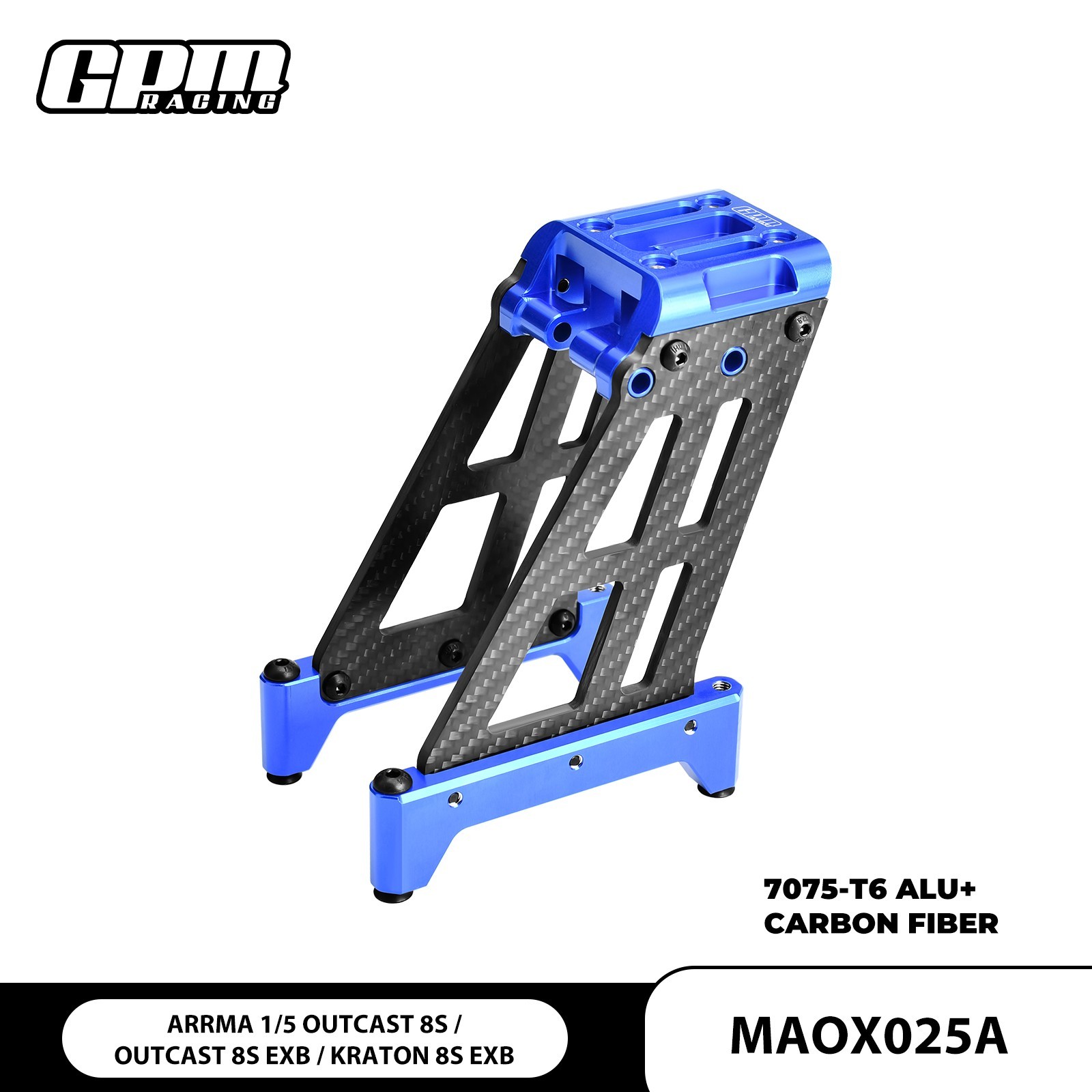 GPM 7075 Alloy + Carbon Fiber Center Tower ARRMA Outcast 8S Kraton EXB ARA320582