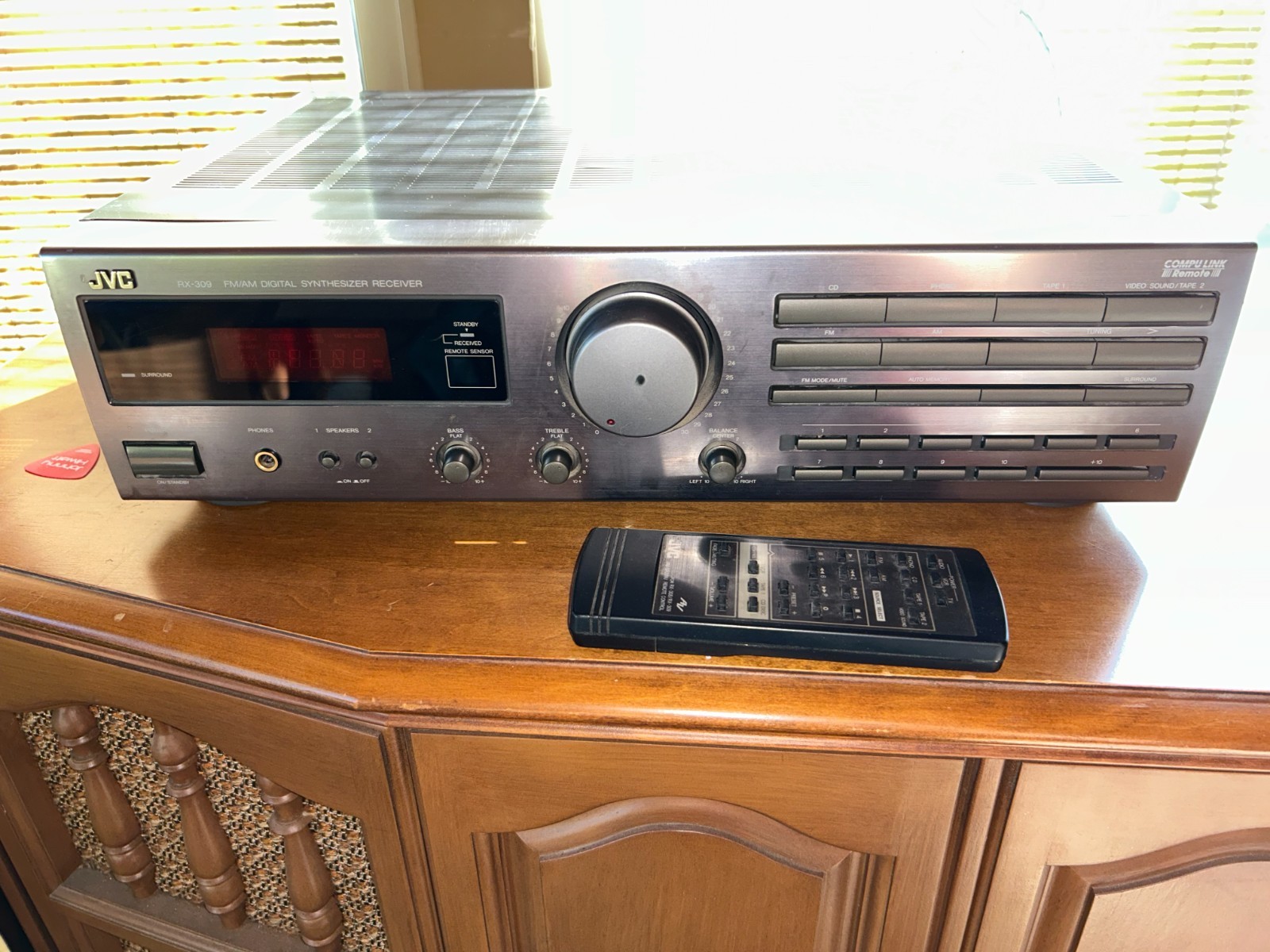 JVC RX-309 AM/FM Digital Stereo Receiver Remote Phono Inputs Bundle
