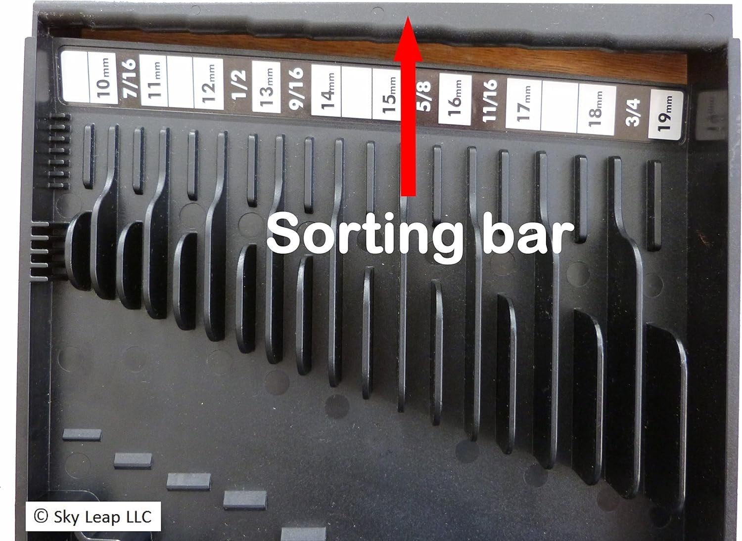 Portable Wrench Organizer with 28 Compartments for Efficient Tool Storage