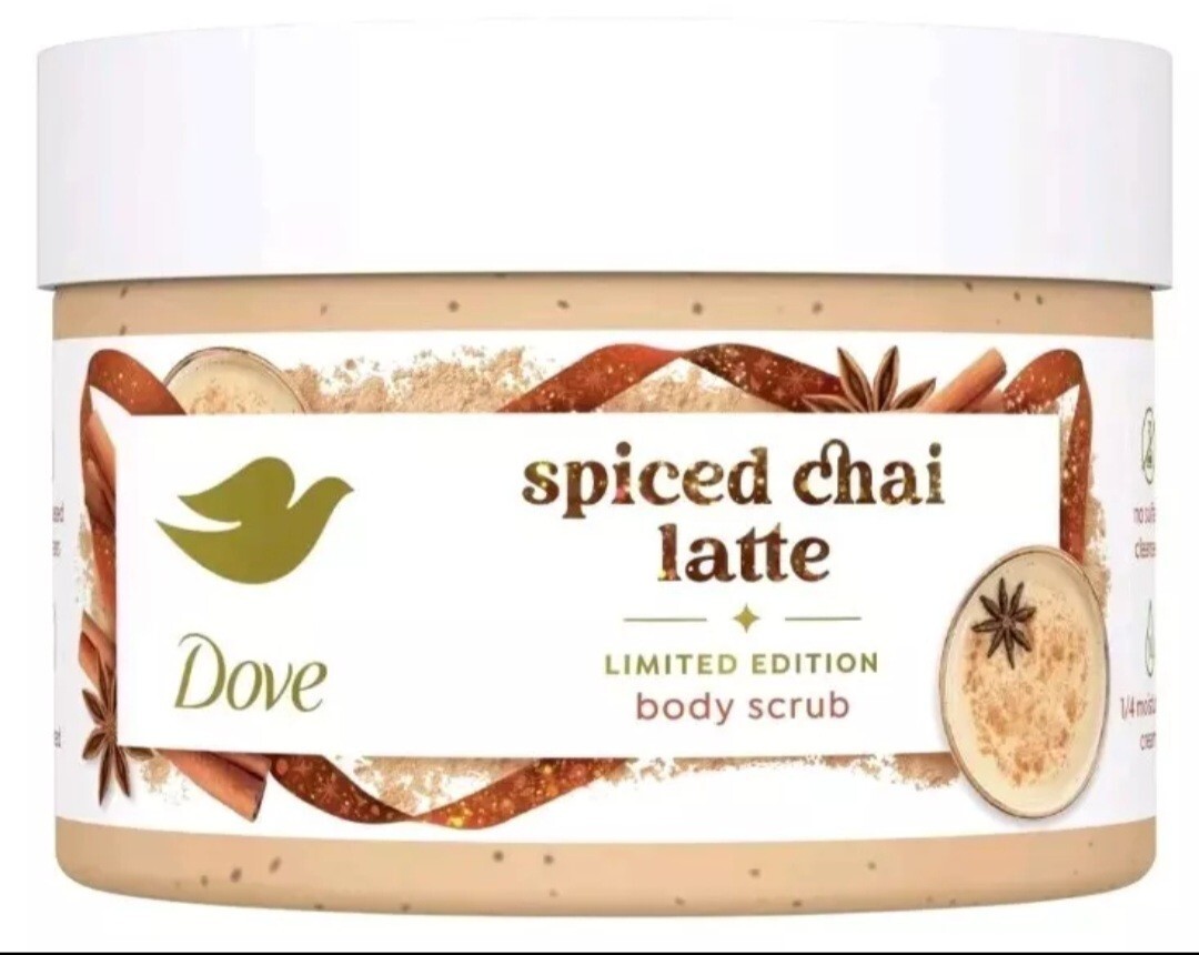 1 Dove Limited Edition Holiday Treats SPICED CHAI LATTE Body Scrub 10.5oz
