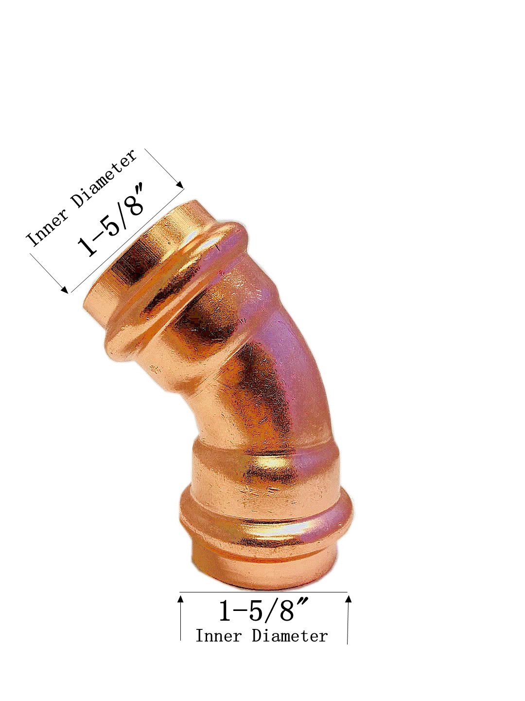 Libra Supply Lead Free 1-1/2 inch, 1-1/2'' 45 Degree Press Copper Elbow, P x P