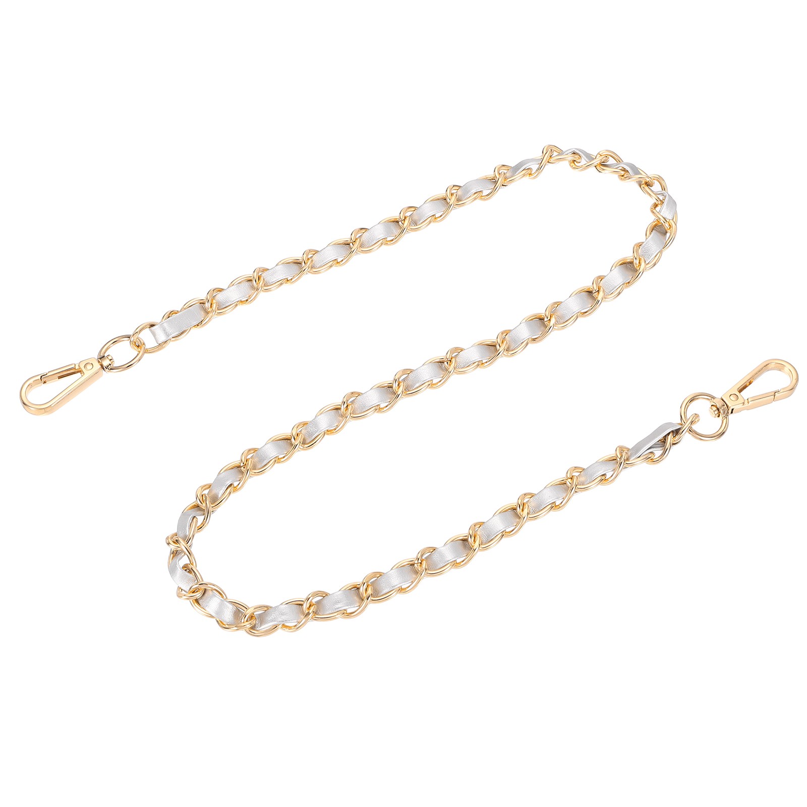 32" Purse Strap with Buckle for Shoulder and Cross Body(Silver+Gold)