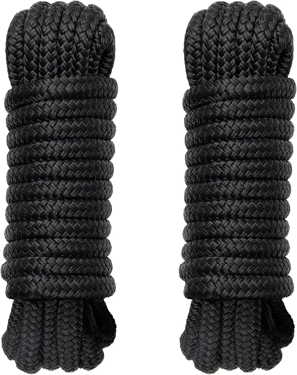 Durable Double Braided Nylon Dock Lines with Pre-Spliced Loop - 40ft Total