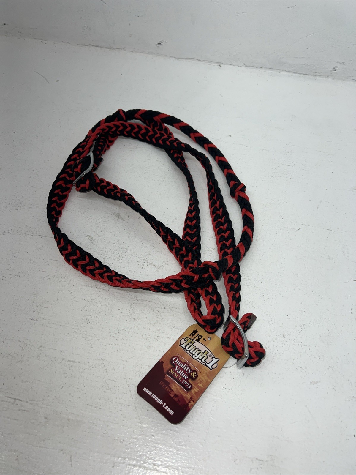New Tough 1 Red Black Nylon Braided Reins 3/4” X 8” #54-995-106 Y-10