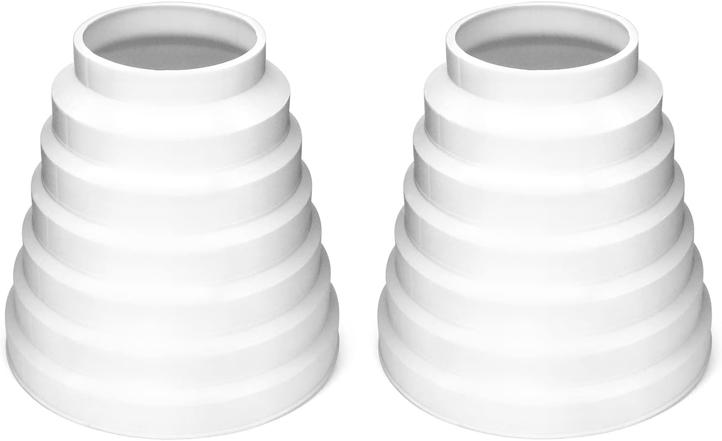 Duct Inline Reducer 2 Pack, Universal Plastic Vent Connector, 3 4 5 6 Inch Hose