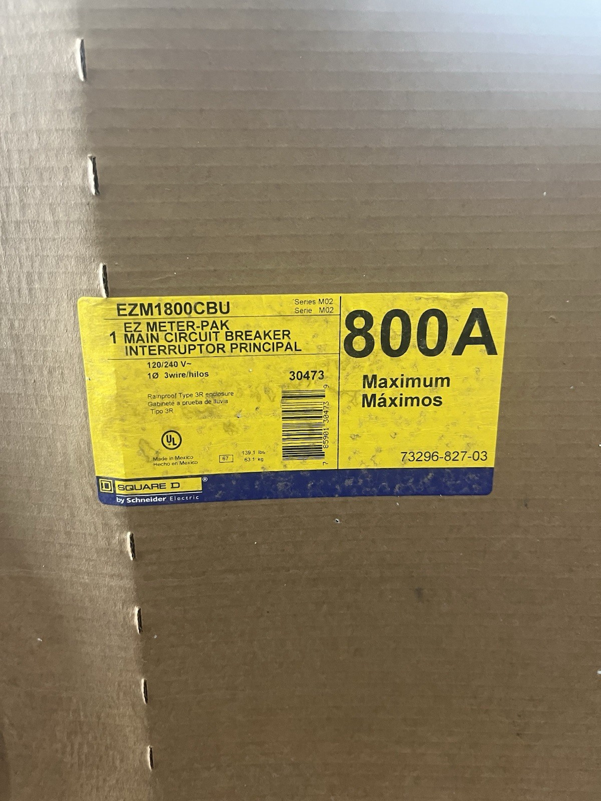 Square D EZM1800CB 800 Amp Main Breaker and Terminal Box WARRANTY ⚡️⚡️
