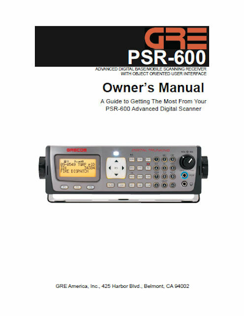 GRE GRECOM PSR-600 SCANNER OPERATING MANUAL - 32LB PAPER + 100LB COVER STOCK