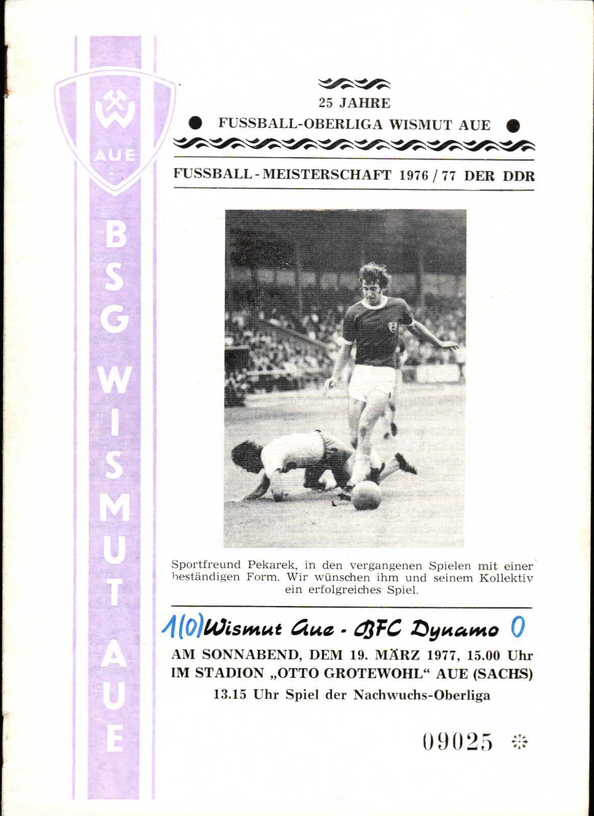 OL 76/77 BSG Wismut Aue - BFC Dynamo, 19.03.1977