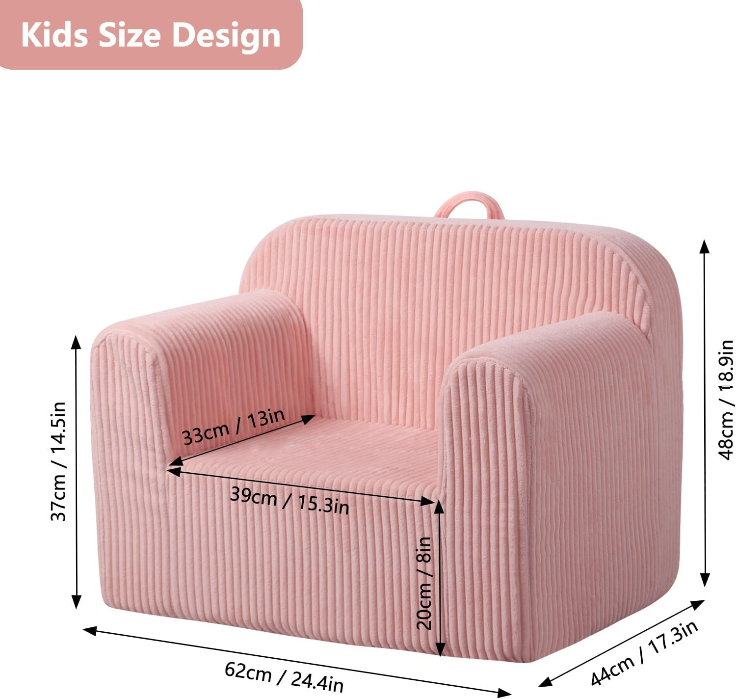 Foam Kids Sofa, Kids Armchair with Carrying Handle, Comfy Toddler Sofa Couch,Sof