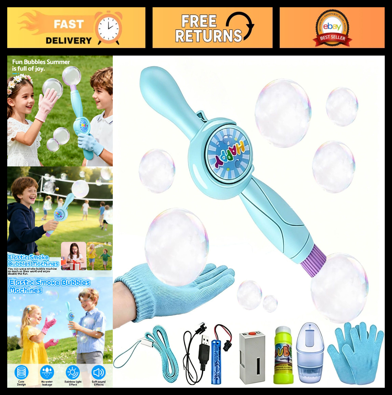 Rechargeable Automatic Fog Bubble Machine - Electric Smoke Maker for Parties & E