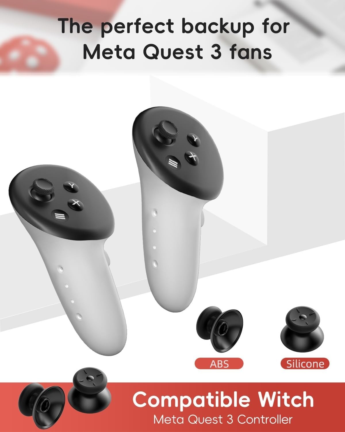 Complete 2-Pack Thumbstick Replacement Set for Oculus Quest 2 and 3 Controllers