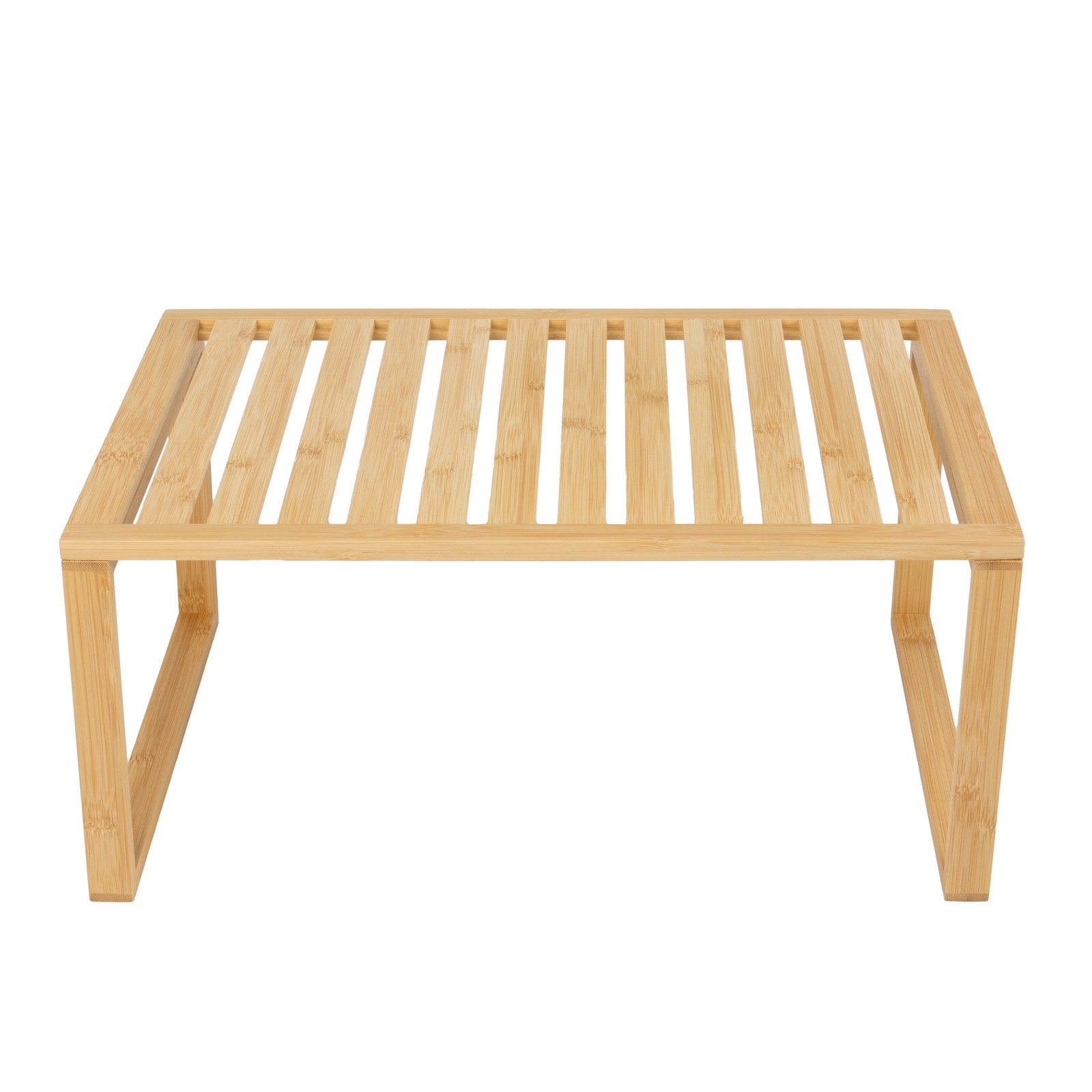 Bamboo Stackable Shelf Kitchen organizer, 100% Natural Bamboo Storage Organizer