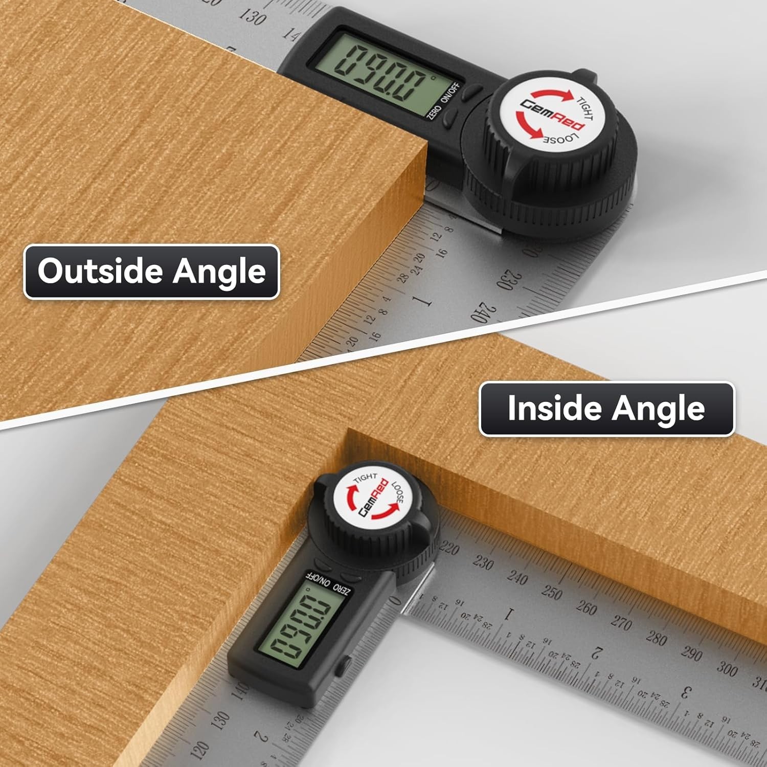 New Digital Angle Finder Stainless Steel 7inch Black Button