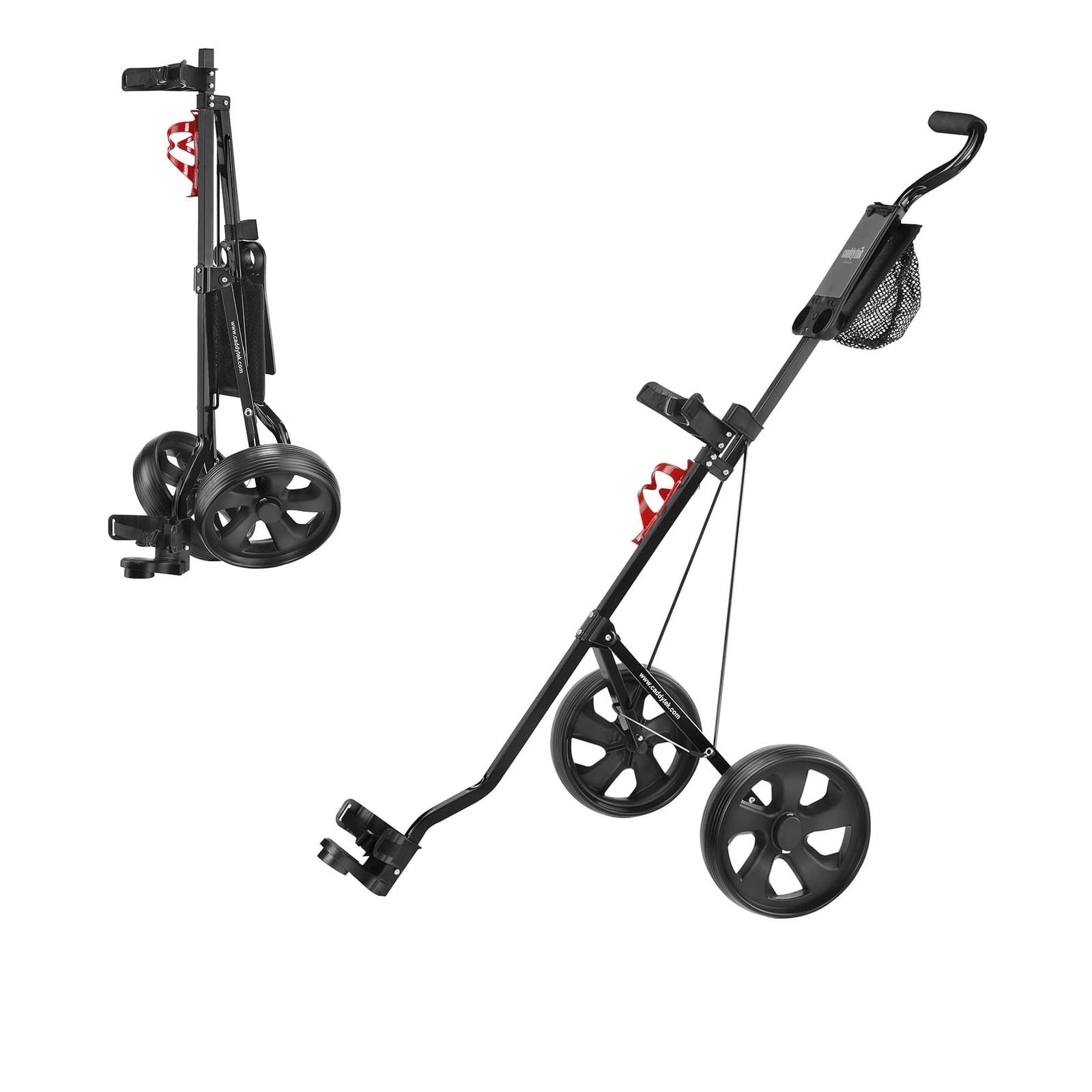 Caddytek CaddyLite 5.8 Deluxe Golf Pull Cart - Lightweight Folding 2 Wheel Golf