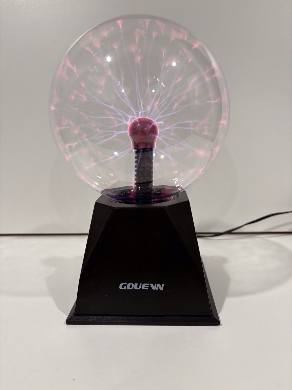 GOUEVN 6” Glass Plasma Ball Touch/Audio Desk Lamp 12V Globe
