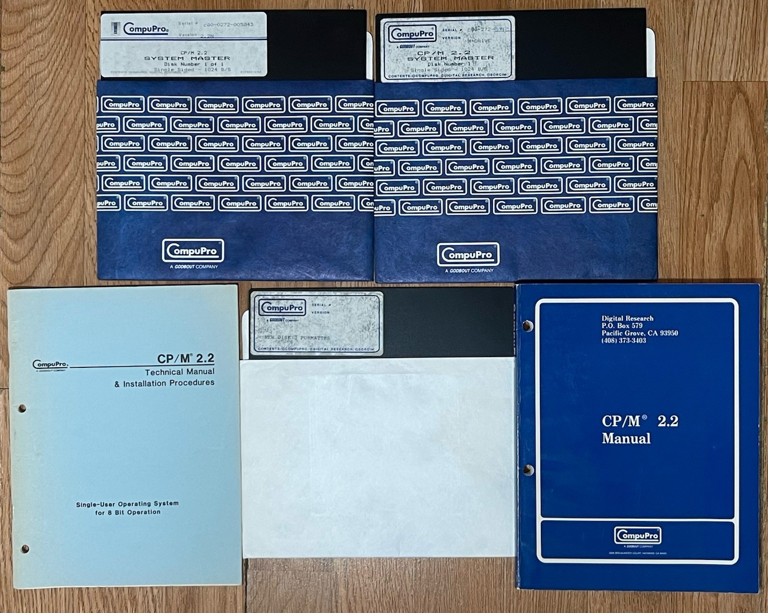 Rare Original Compupro CP/M 2.2 System Master Disk Set W/ Manuals S-100