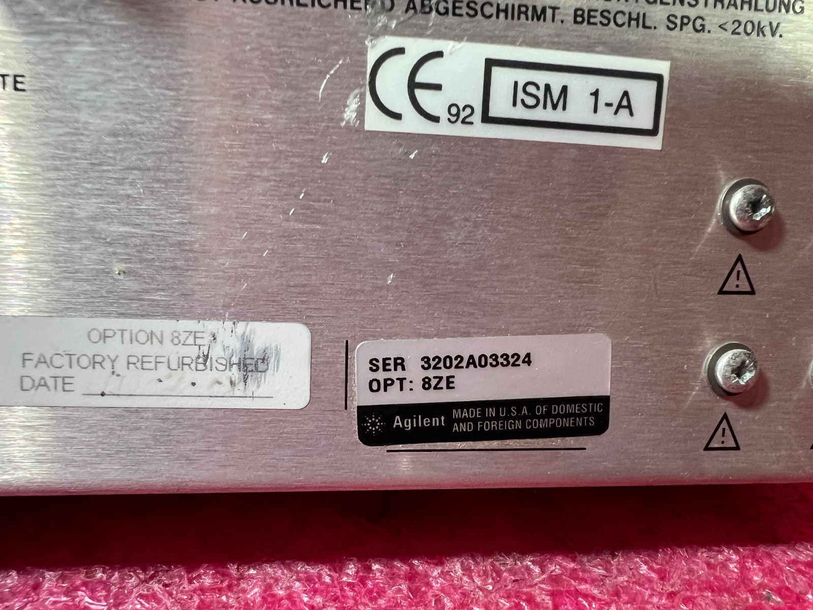 Agilent HP 8757D Scalar Network Analyzer Rear Panel