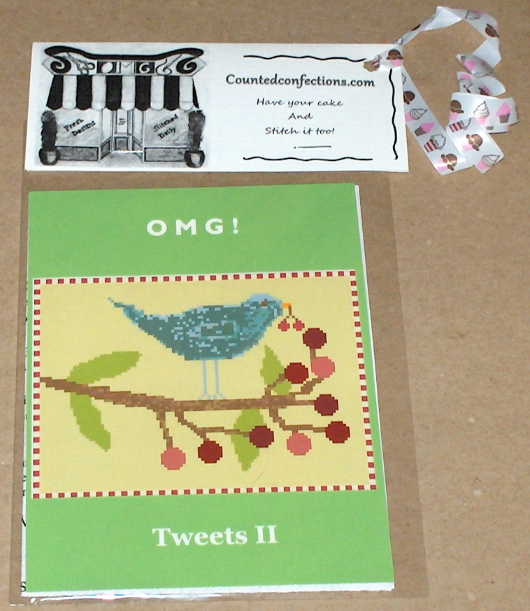 OMG! "Tweets II" Bird on Branch w/ Berries Cross Stitch Pattern NIP